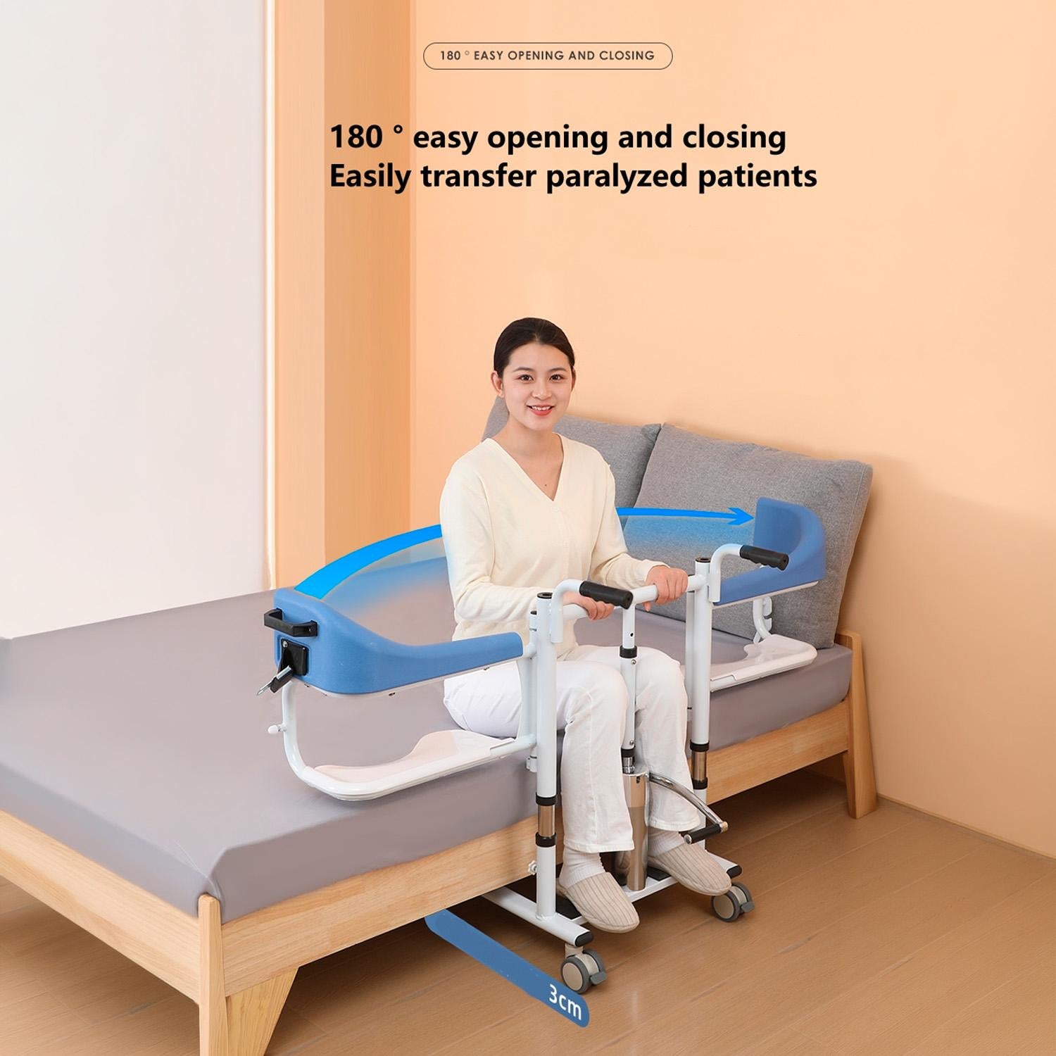 Silla de Transferencia Multifuncional Hidraulica y Elevador de Pacientes