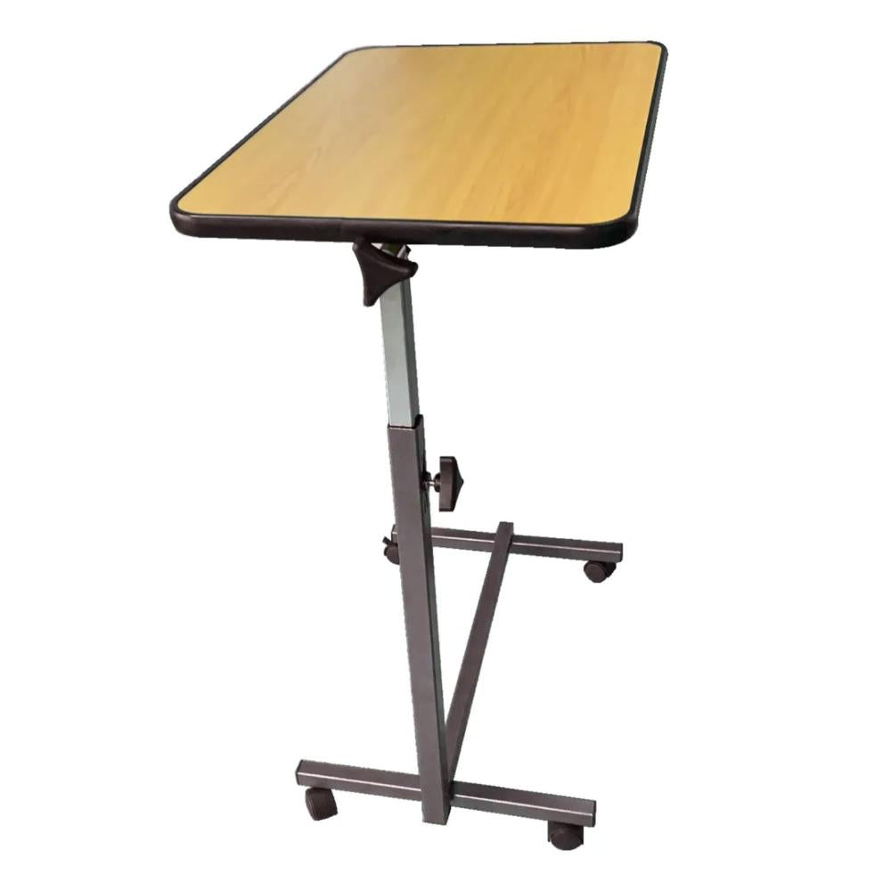 Mesa Auxiliar Con Ruedas Para Cama Clínica - Café