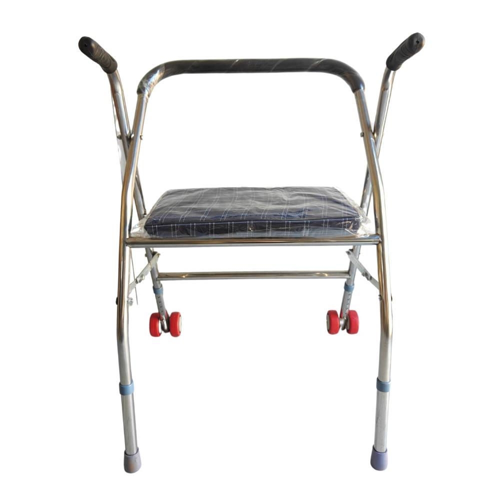 Andador Burrito Plegable Asiento Y 2 Ruedas - Plateado