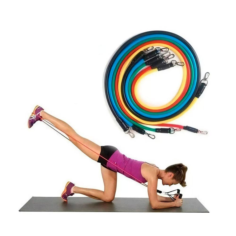Set Bandas Elásticas De Resistencia 11 Piezas Latex Fitness Boost Fitness