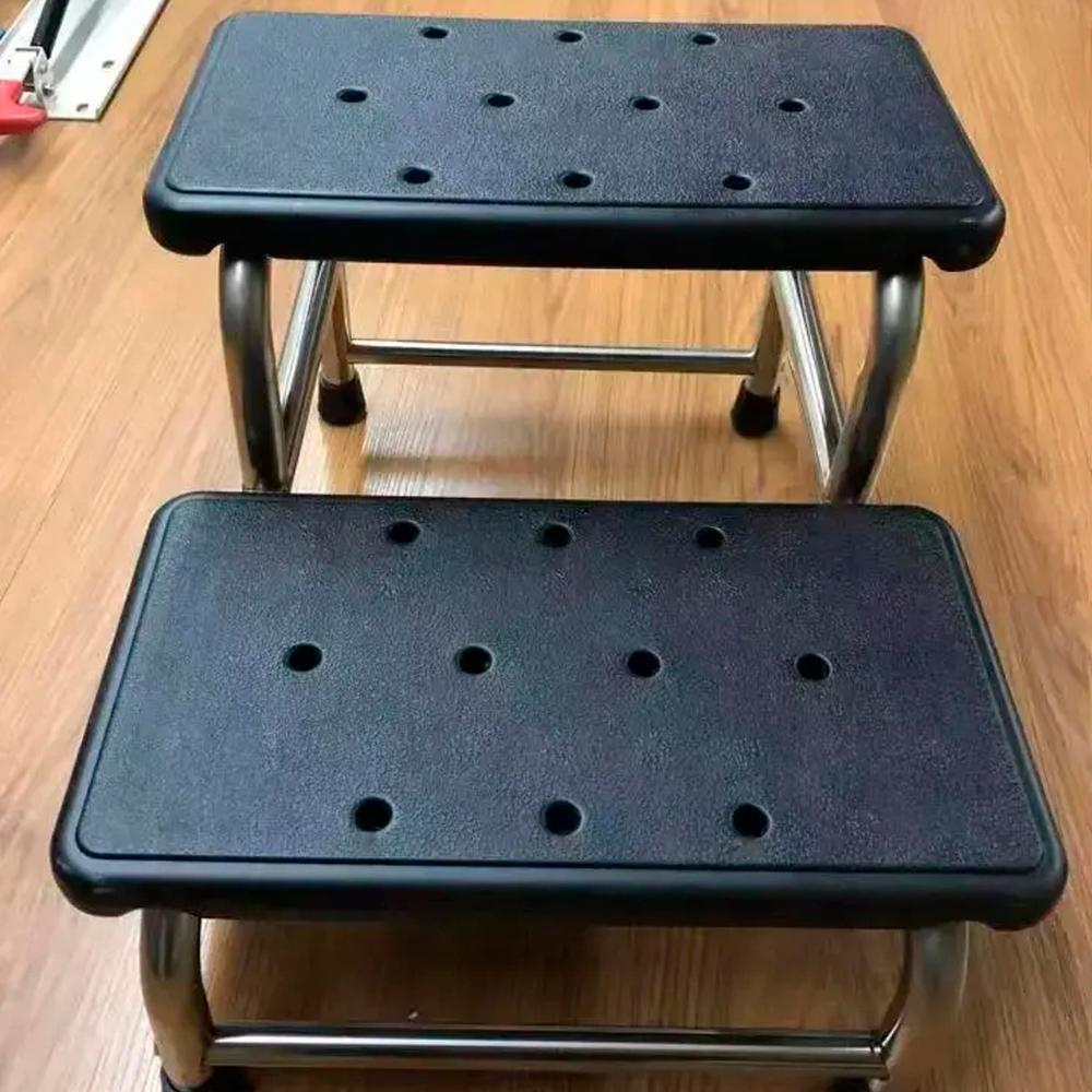 Escabel Clinico Antideslizante 2 Peldaños Catre Reposa Pies - Negro