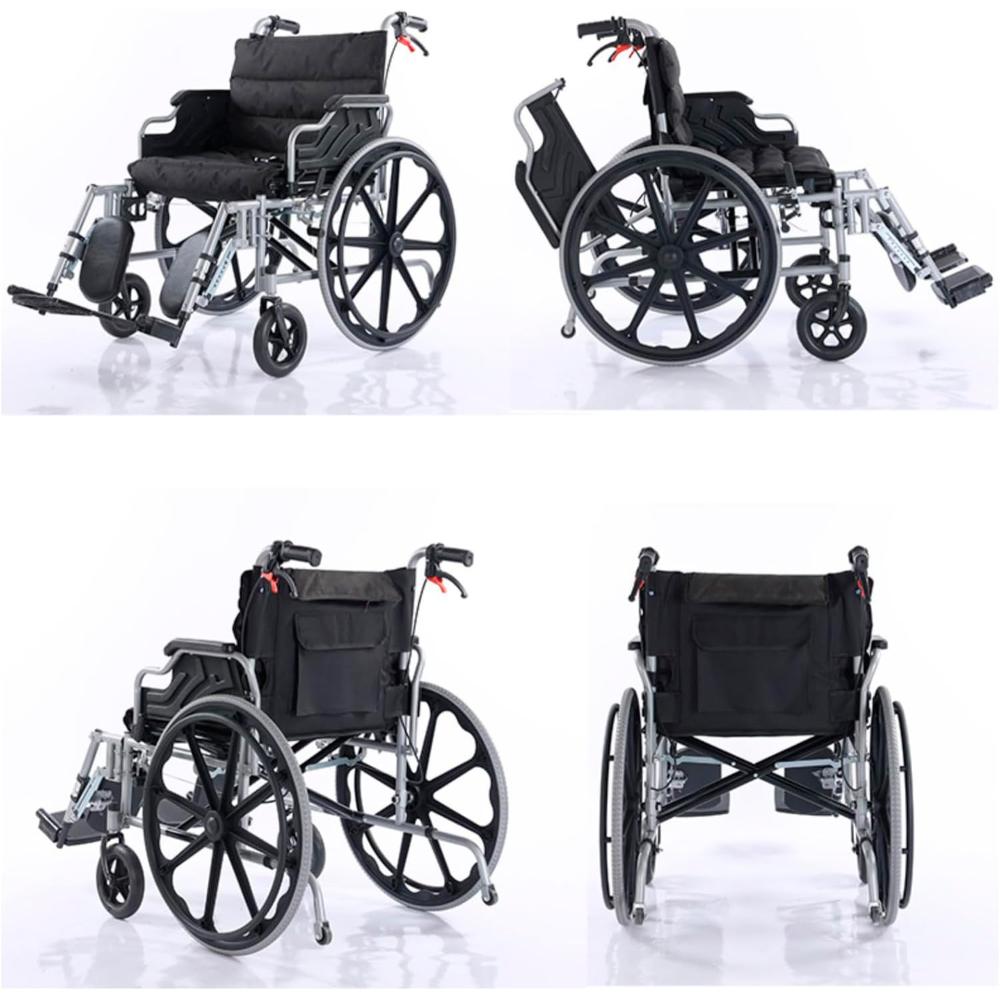 Silla De Ruedas Bariátrica 55 Cm Reforzada - Negro