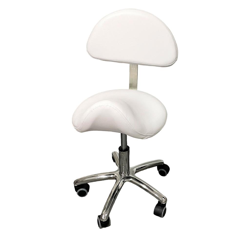 Piso taburete ergonómico con ruedas y respaldo