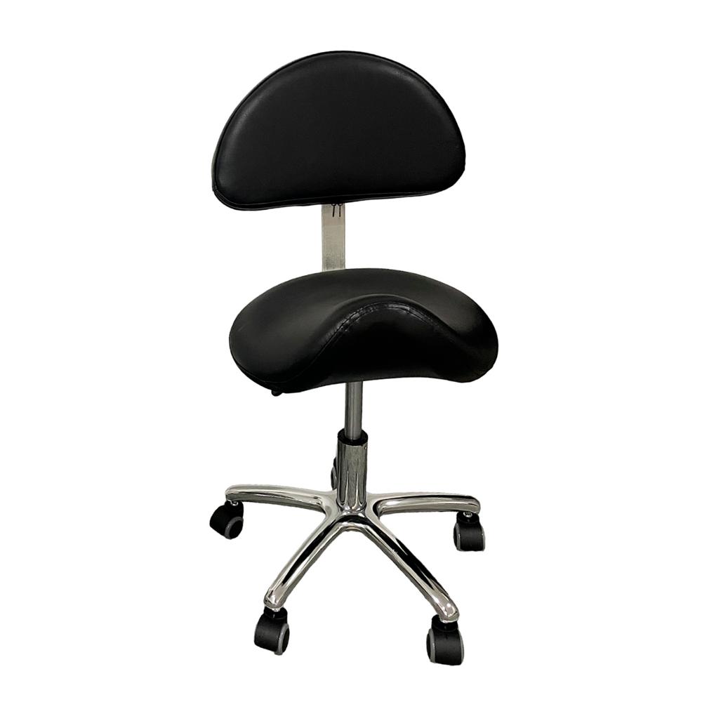 Piso taburete ergonómico con ruedas y respaldo