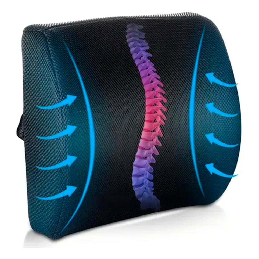 Cojin Soporte Espalda Corrector Lumbar - Negro