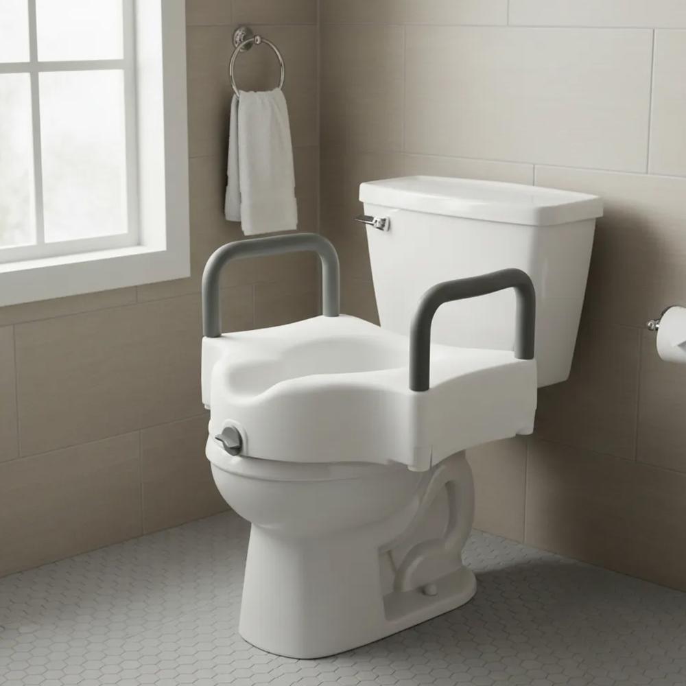 Alza Baño Wc Con Apoya Brazos Color Blanco