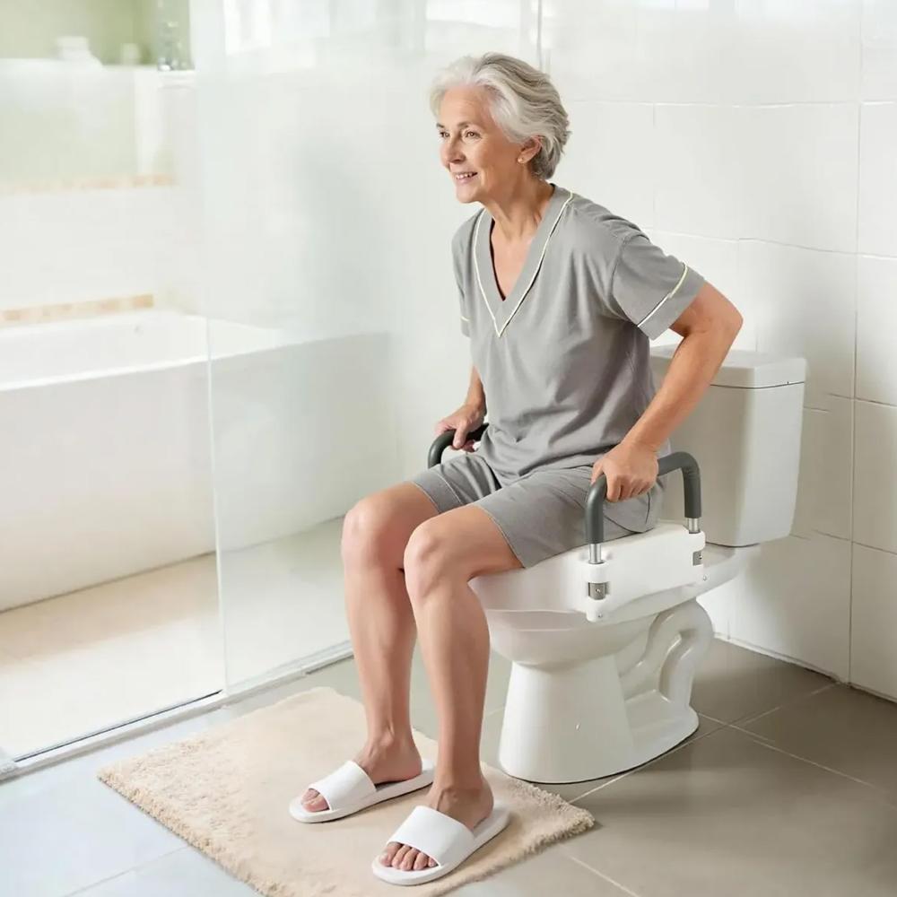 Alza Baño Wc Con Apoya Brazos Color Blanco