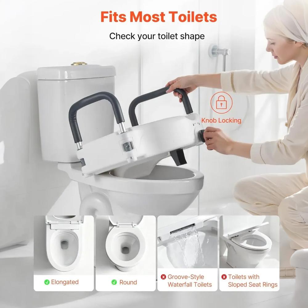 Alza Baño Wc Con Apoya Brazos Color Blanco
