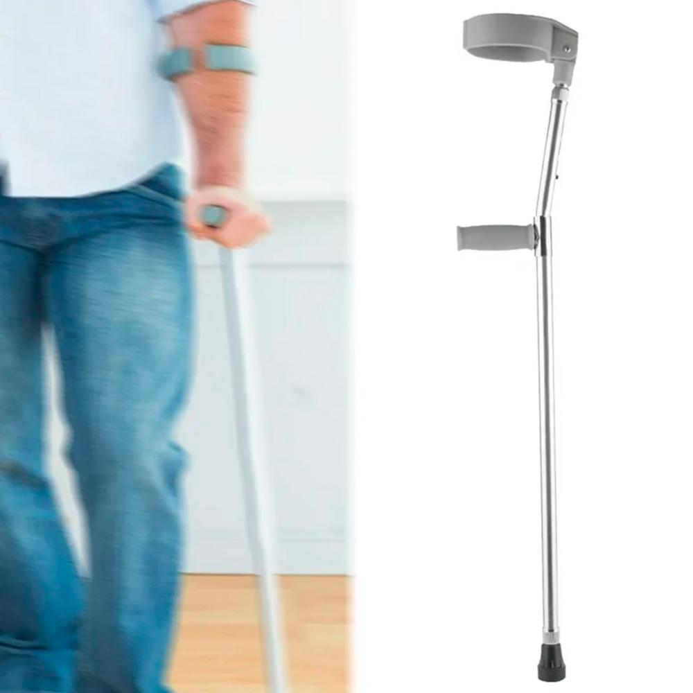 Bastón Canadiense Codera Móvil Ajustable Extensible Aluminio - Plateado