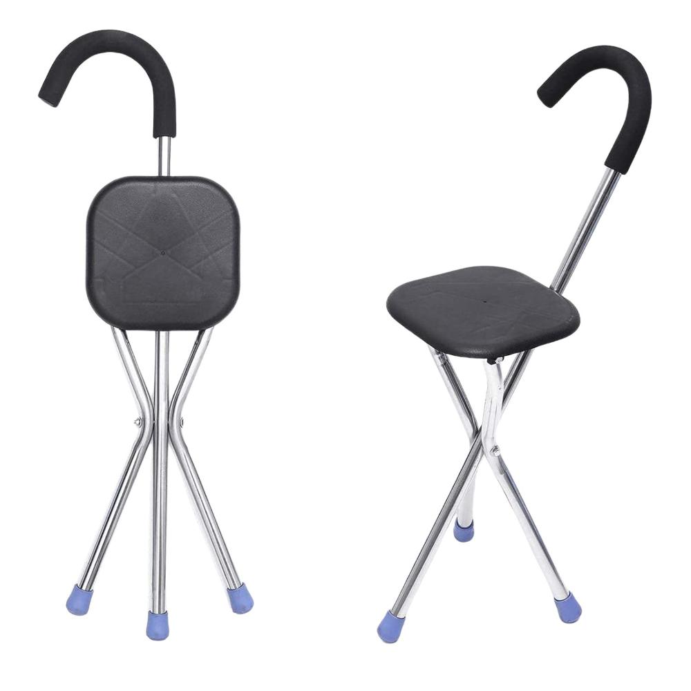 Baston Con Asiento Plegable Ortopédico - Plateado