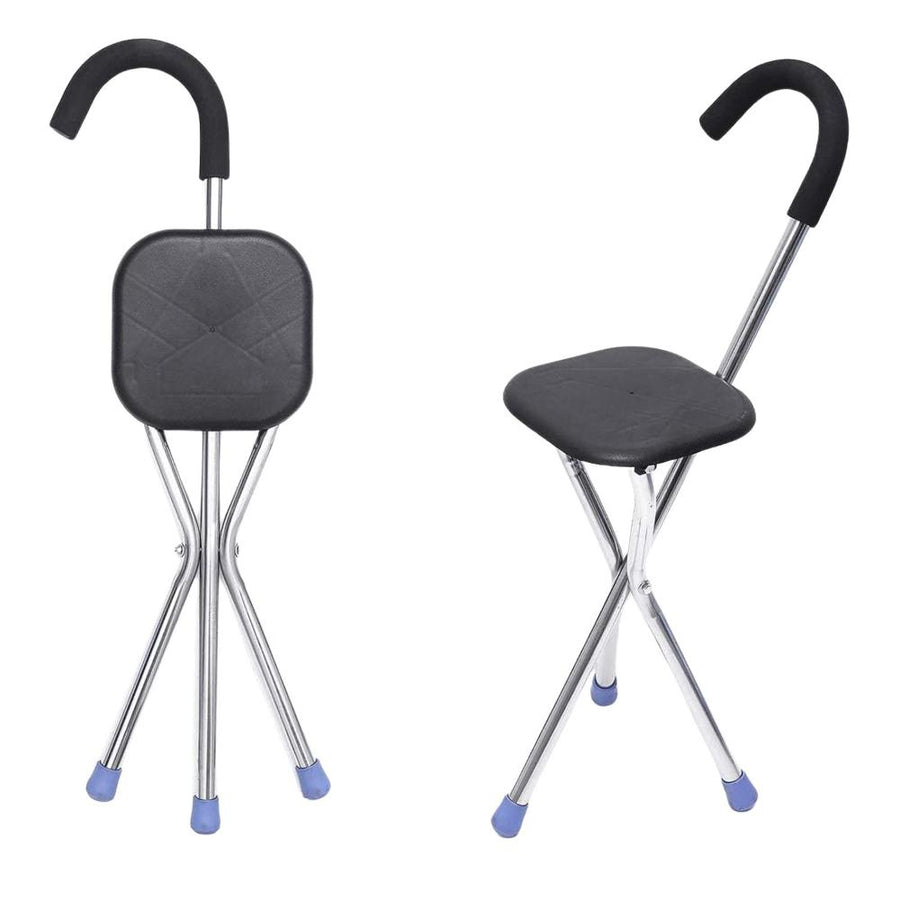 Baston Con Asiento Plegable Ortopédico - Plateado