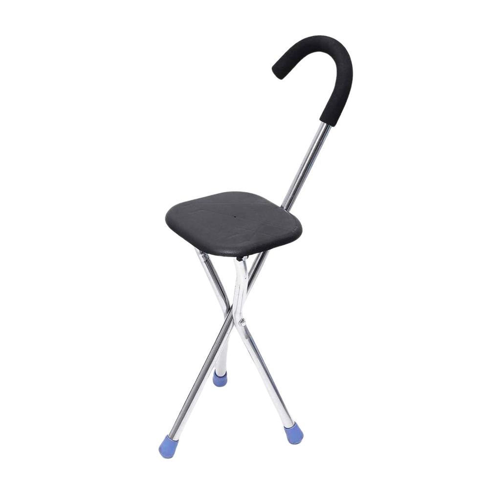 Baston Con Asiento Plegable Ortopédico - Plateado