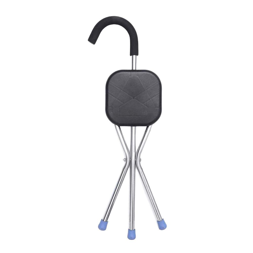 Baston Con Asiento Plegable Ortopédico - Plateado