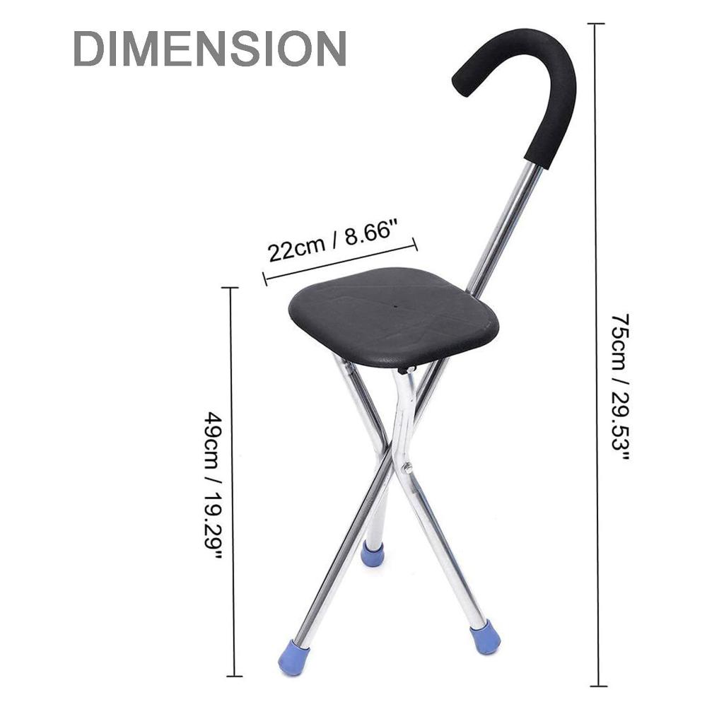 Baston Con Asiento Plegable Ortopédico - Plateado