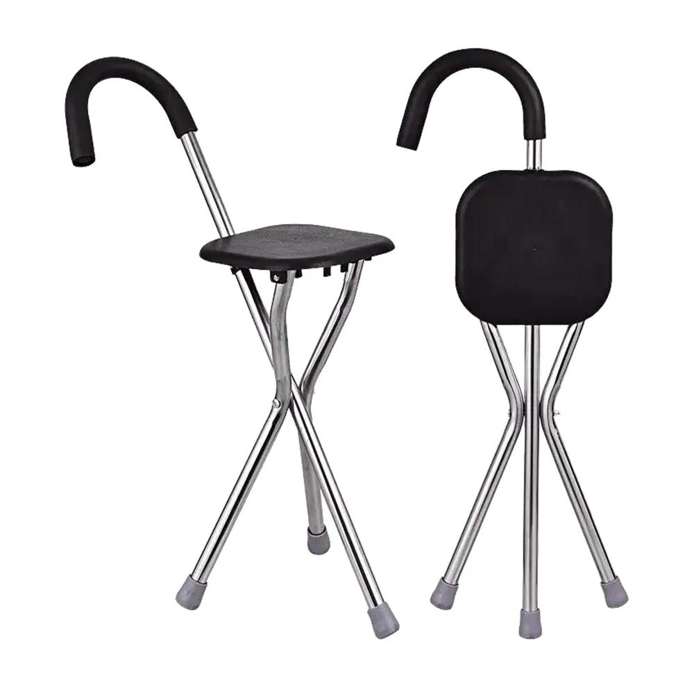 Baston Con Asiento Plegable Ortopédico - Plateado