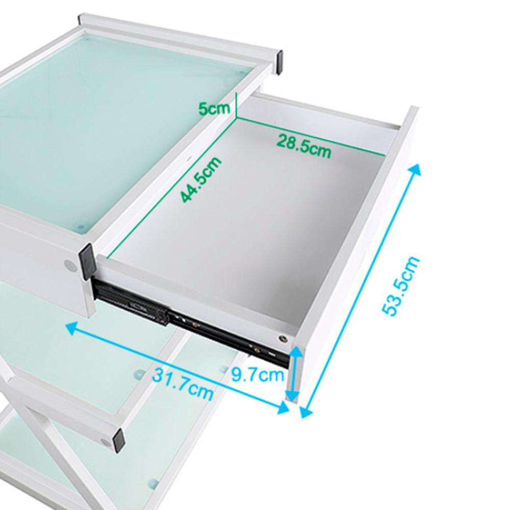 Mesa Auxiliar Centro Estética 3 niveles con cajón de madera