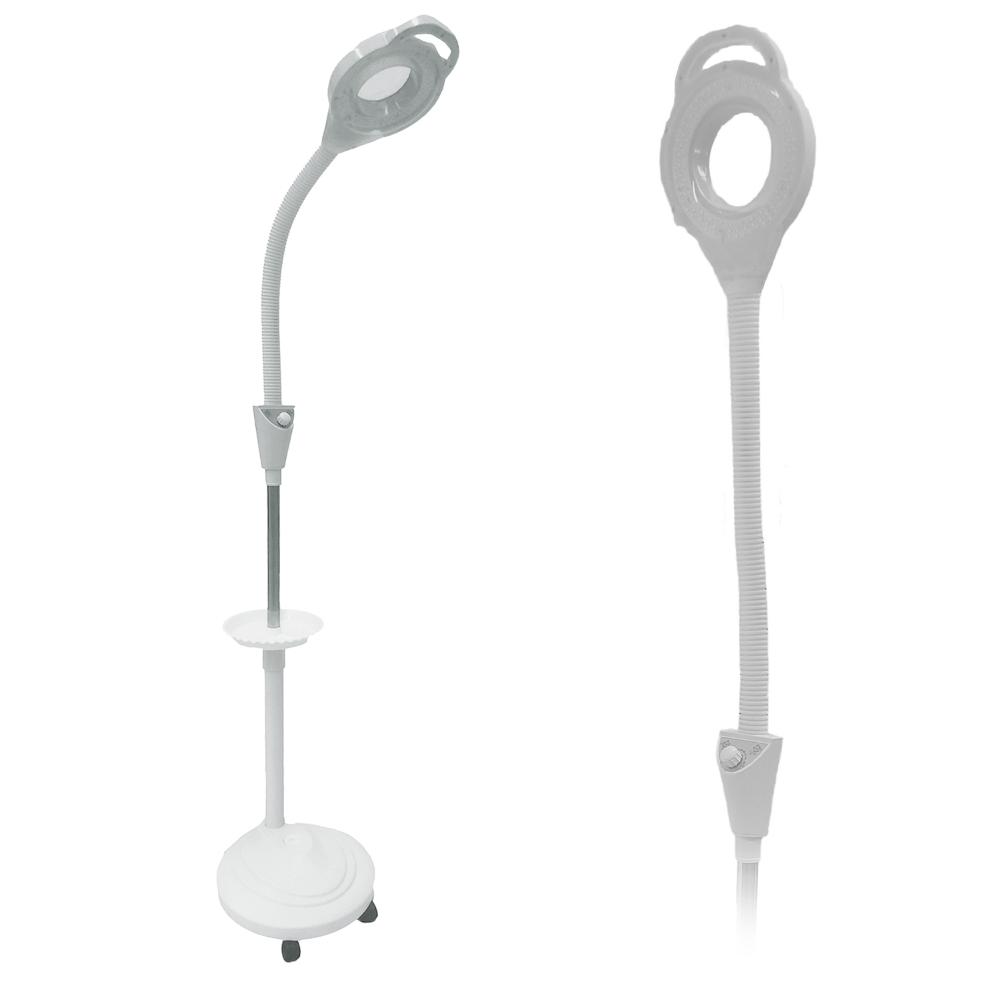 Lámpara de Pie Led con Lupa X16 Bandeja de Apoyo