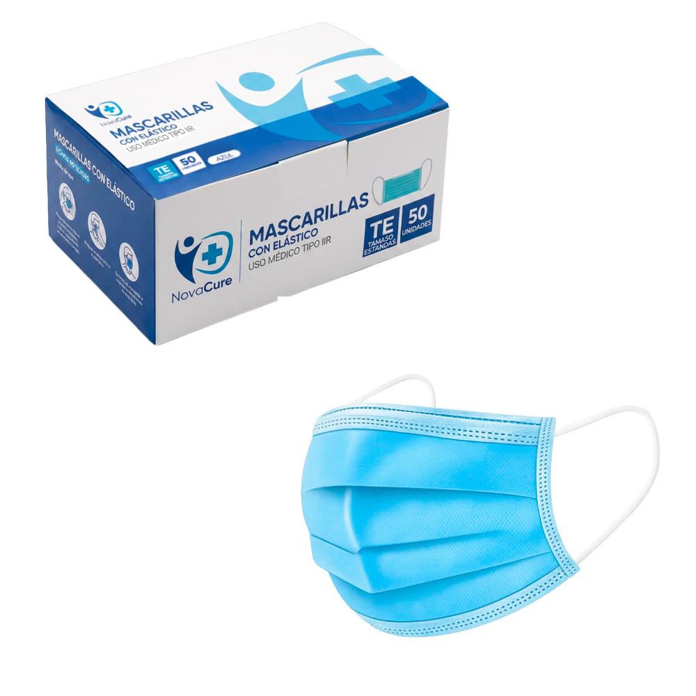 Mascarilla 3 pliegues grado Médico x 50 unidades - Azul