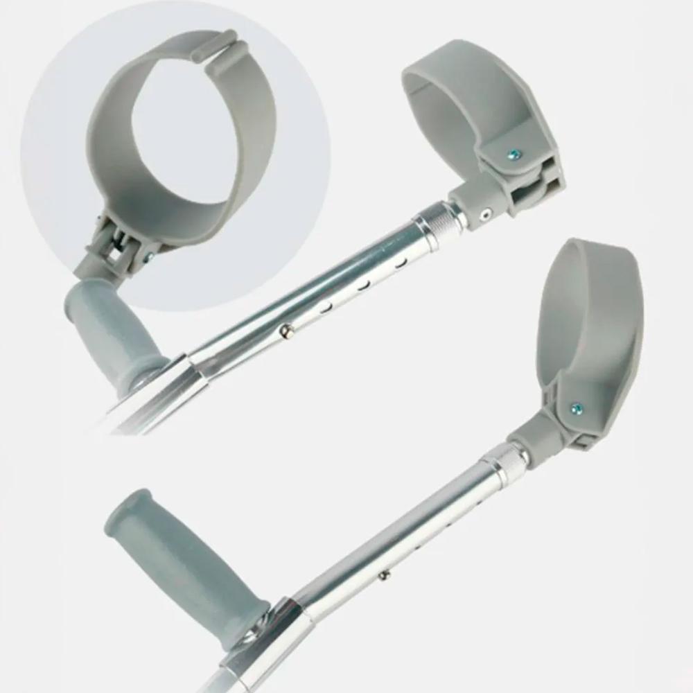 Pack 2 Bastones Canadiense Codera Móvil Ajustable Extensible Aluminio - Plateado