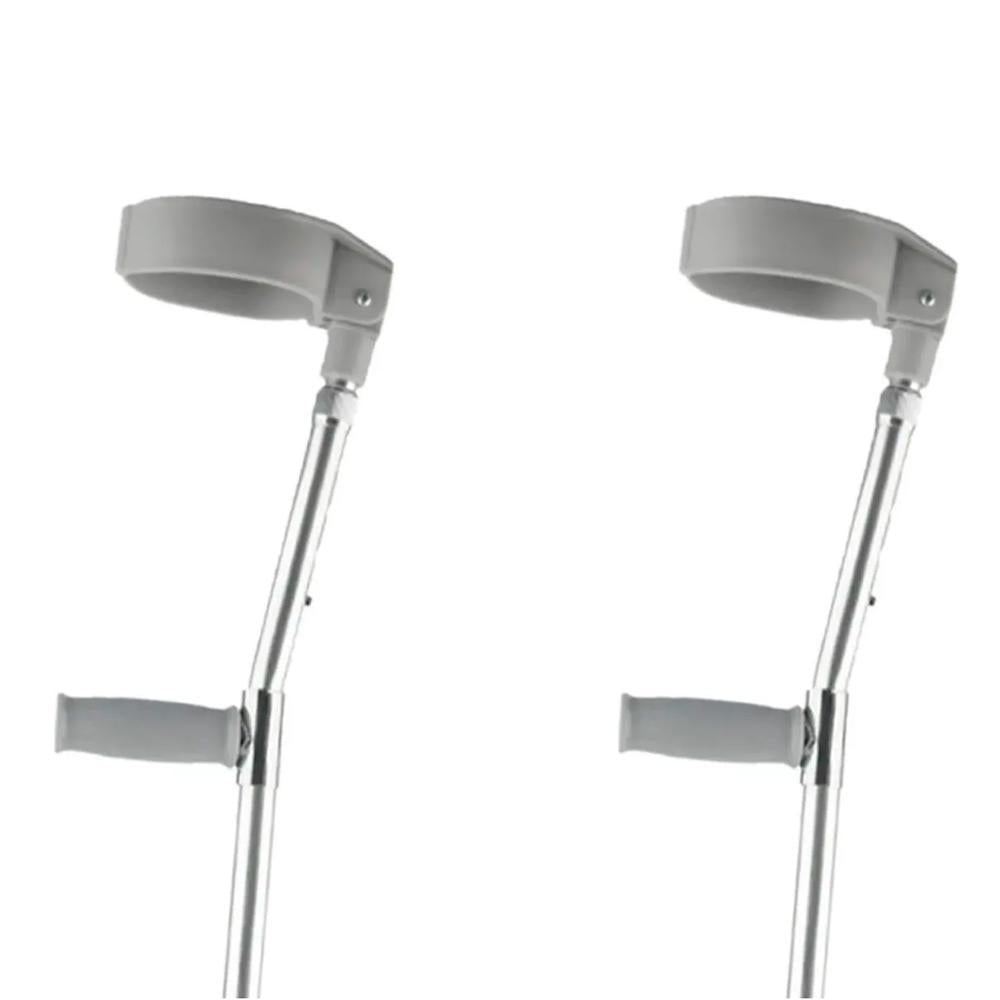 Pack 2 Bastones Canadiense Codera Móvil Ajustable Extensible Aluminio - Plateado