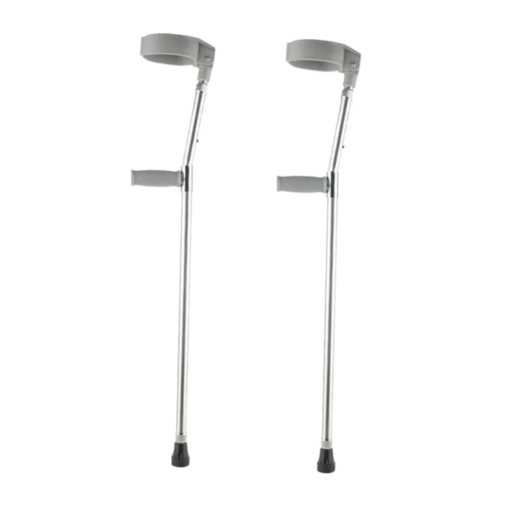 Pack 2 Bastones Canadiense Codera Móvil Ajustable Extensible Aluminio - Plateado
