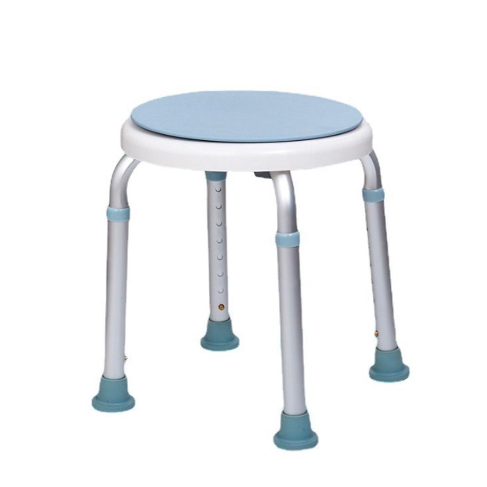 Piso Silla De Ducha Redondo Altura Ajustable Sin Respaldo - Plateado