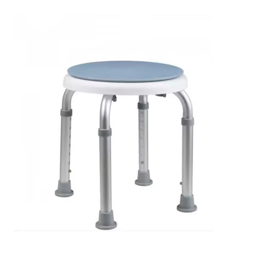Piso Silla De Ducha Redondo Altura Ajustable Sin Respaldo - Plateado