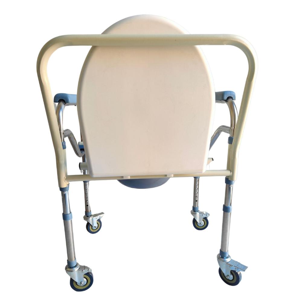 Baño Wc Inodoro Portátil Con Ruedas Silla Plegable - Blanco
