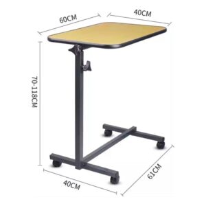 Mesa Auxiliar Con Ruedas Para Cama Clínica - Café - Imagen 3