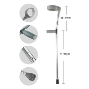 Pack 2 Bastones Canadiense Codera Móvil Ajustable Extensible Aluminio - Plateado - Imagen 4
