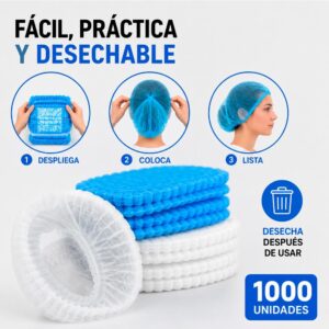Cofias Gorro Desechable Colores 1000 Unidades Gorro Clip - Imagen 13